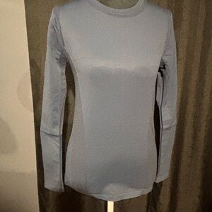 Women's Ribbed Long Sleeve Blue Top with Tommy control feature size M